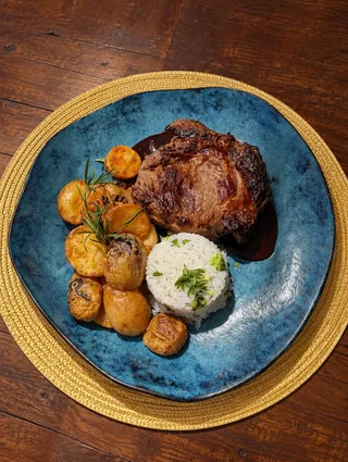Ancho Steak with Rustic Potatoes