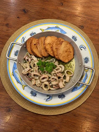 Squid with Pesto and Basil